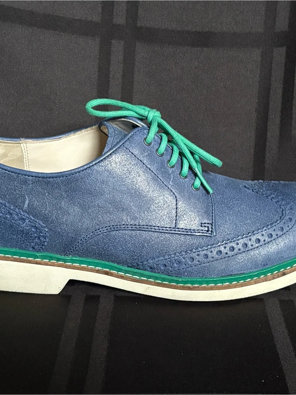 Cole Haan Derby Wingtip Oxford Navy Blue Shoes Size 8.5M